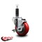 Service Caster 3.5'' Red Poly Swivel 1'' Expanding Stem Caster with Brake SCC-EX20S3514-PPUB-RED-TLB-1 - alternate 3